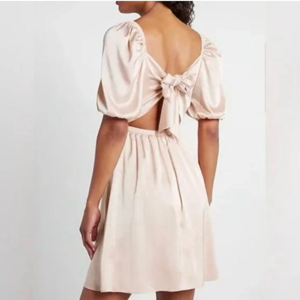 Express Elegant Backless Cream Dress